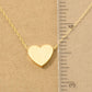 Brushed Heart Pendant Necklace: Gold