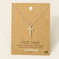 Gold Dipped Cz Pave Cross Pendant Necklace: S