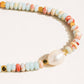 Swank Non-Tarnish Boho Beaded Pearl Necklace: Multi-Colored