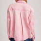 DENIM BUTTON DOWN OVERSIZED JACKET: LT.WASH / L
