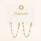 Daffira 18K Gold Non-Tarnish Crystal Chain Link Earrings: Yellow Gold