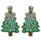 Christmas Tree Sequins Embroidered Earrings : Green