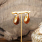 Golden Ember – Sculptural Acrylic Hoop Earrings: Turquoise