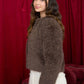 FAUX FUR OPEN FRONT JACKET (PREORDER): CREAM