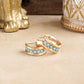 Minimalist Hoops with Faux Pearls or Turquoise – Brushed Gold: Turquoise