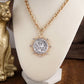 Radiant Relic – Coin Medallion Necklace with Crystal Halo