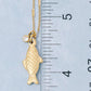 Stainless Steel Fish And Cz Gem Pendant Necklace: G