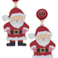 Rhinestone Resin Santa Claus Earrings in Red & White