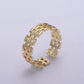Gold Filled Panther Link Ring Open Adjustable Jewelry for Stackable Minimalist Jewelry U-259