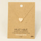 Brushed Heart Pendant Necklace: Gold
