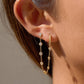 Daffira 18K Gold Non-Tarnish Crystal Chain Link Earrings: Yellow Gold