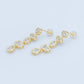 24K Gold Filled 20mm Geometric CZ Bezel Drop Stud Earrings in Gold & Silver | AB678 AB679: Gold