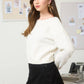 BACK VELVET BOW DETAIL KNIT PULLOVER SWEATER: BURGUNDY