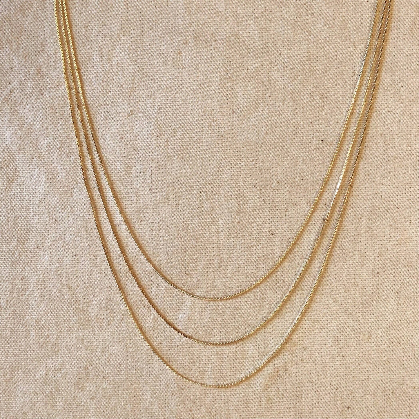 18k Gold Filled Dainty Chain Necklace: 16 inches