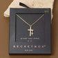 Secret Box Gold Dipped Cz Cross Pendant Necklace: GD