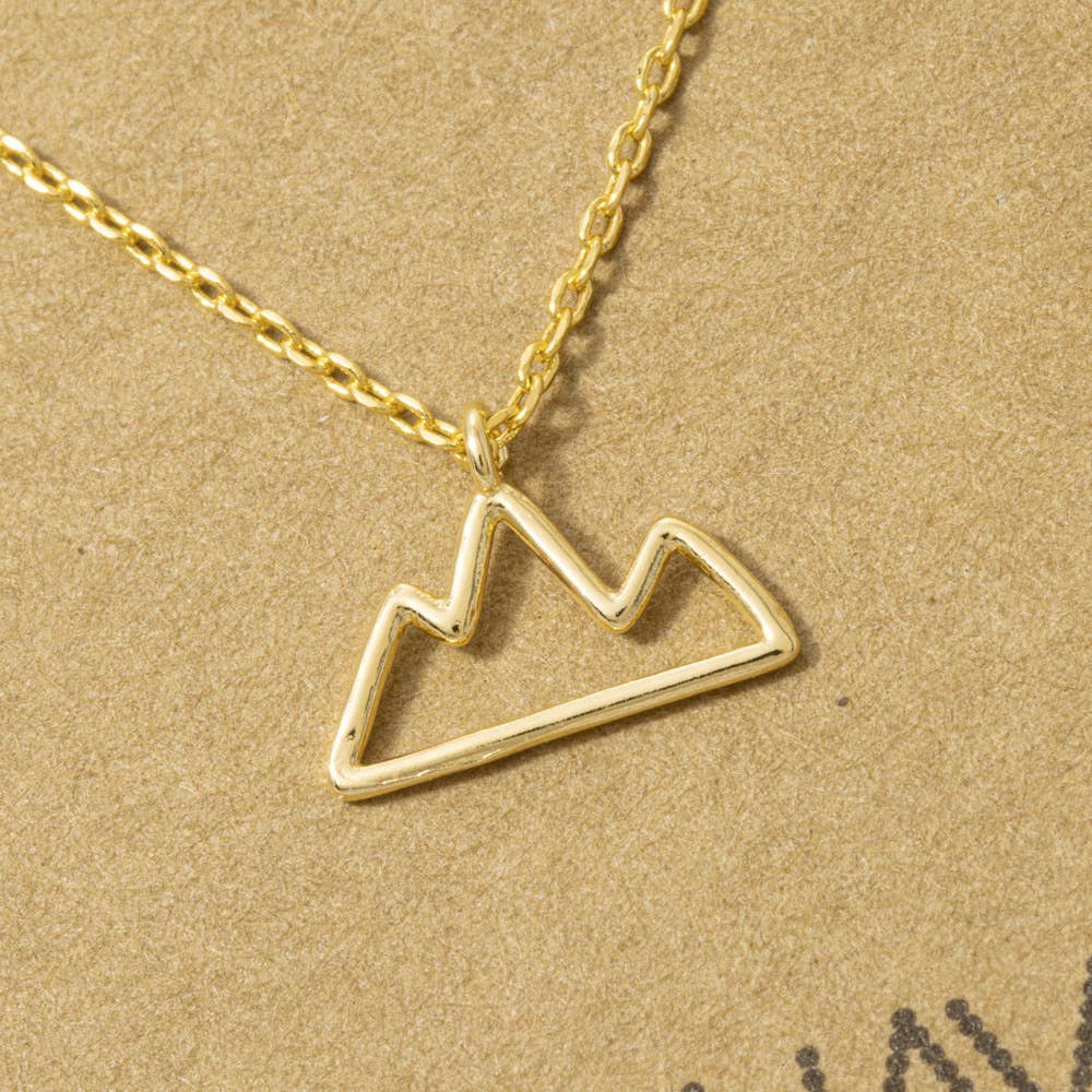 18K Gold Dipped Mountain Outline Necklace