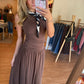 Mocha Muse Gathered Maxi Dress
