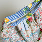 Quilted Patchwork Print Shoulder Tote Bag: IVORY/BLUE / Os