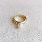 18k Gold Filled Solitaire Pearl Ring: 8