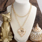 Heartbound Muse – Long Heart Necklace in Gold & Pearls: Spiky