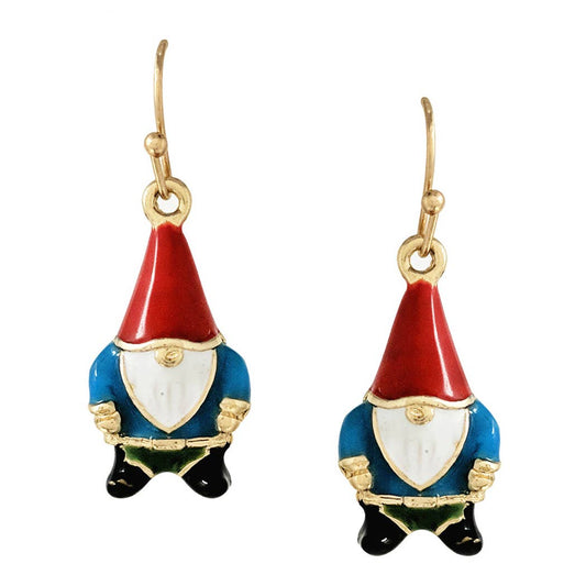 Santa Hat Gnome Figure Hook Earrings