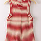 Strawberry Stripe Henley Tank Top