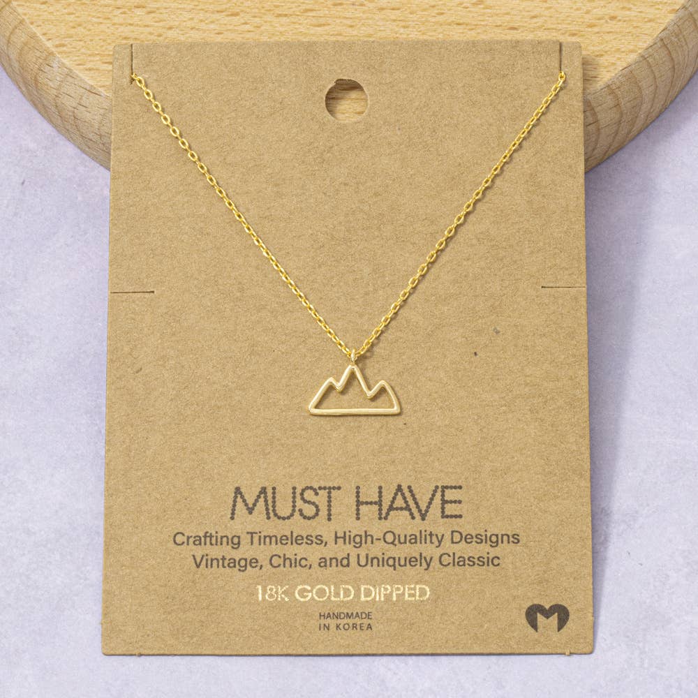 18K Gold Dipped Mountain Outline Necklace