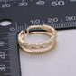 OS 14K Gold Filled Baguette Micro Paved CZ Double Band Ring | U516