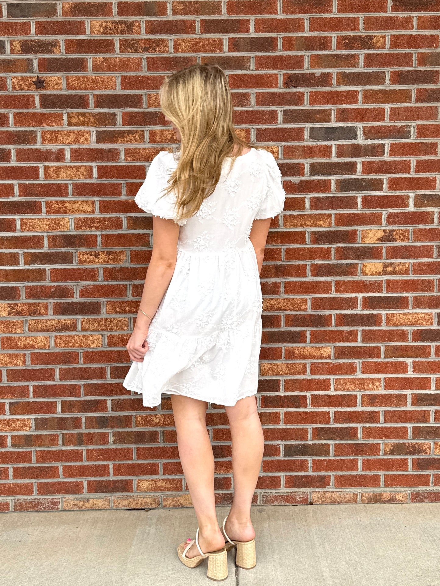 Whispering Bloom Dress - White