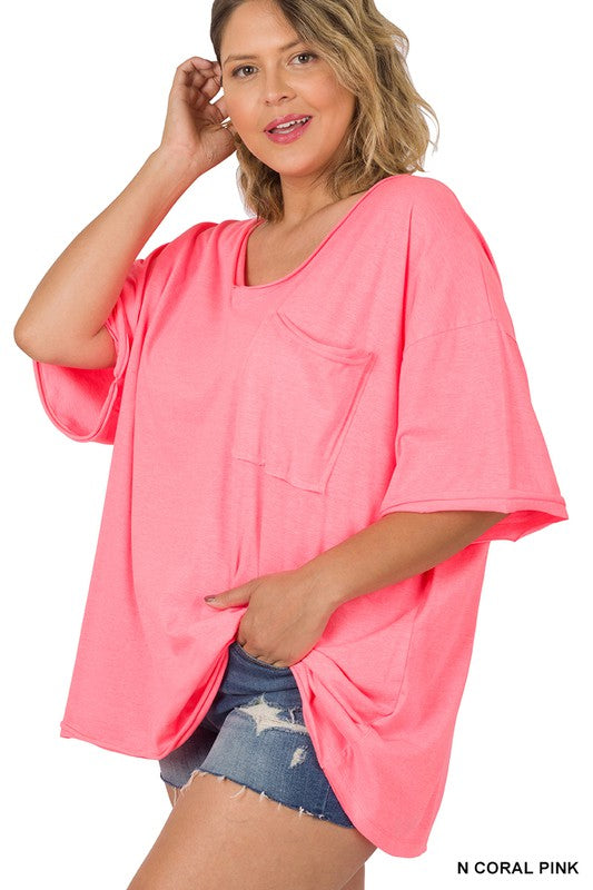 On Your Own Plus Size Top Coral
