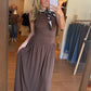 Mocha Muse Gathered Maxi Dress