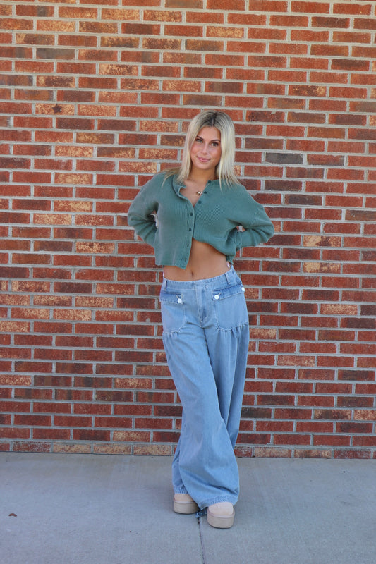Deep Green Waffle Top