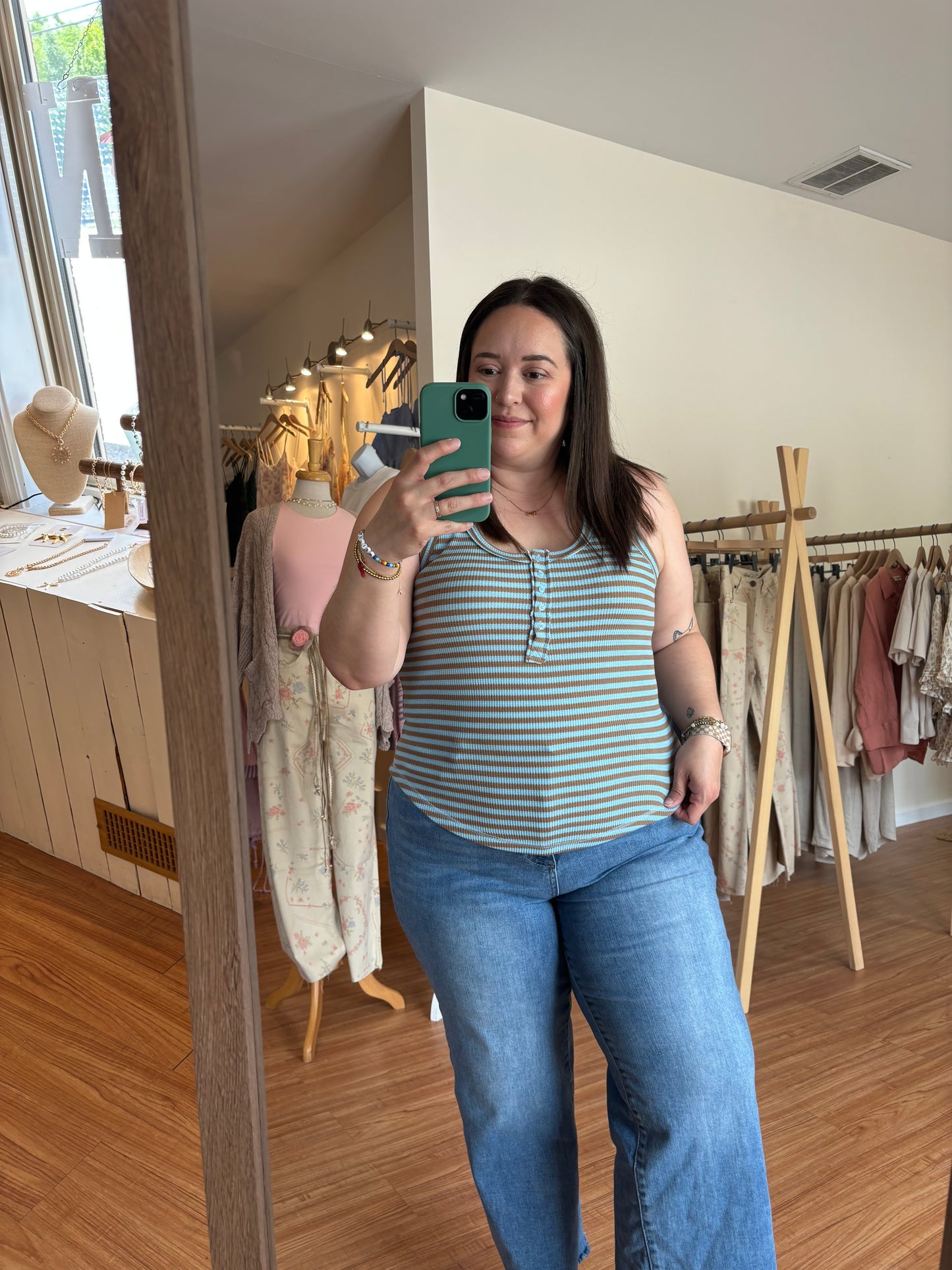 Mocha Sky Henley Tank Top