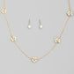 Dainty Chain Flower Bead Necklace Set