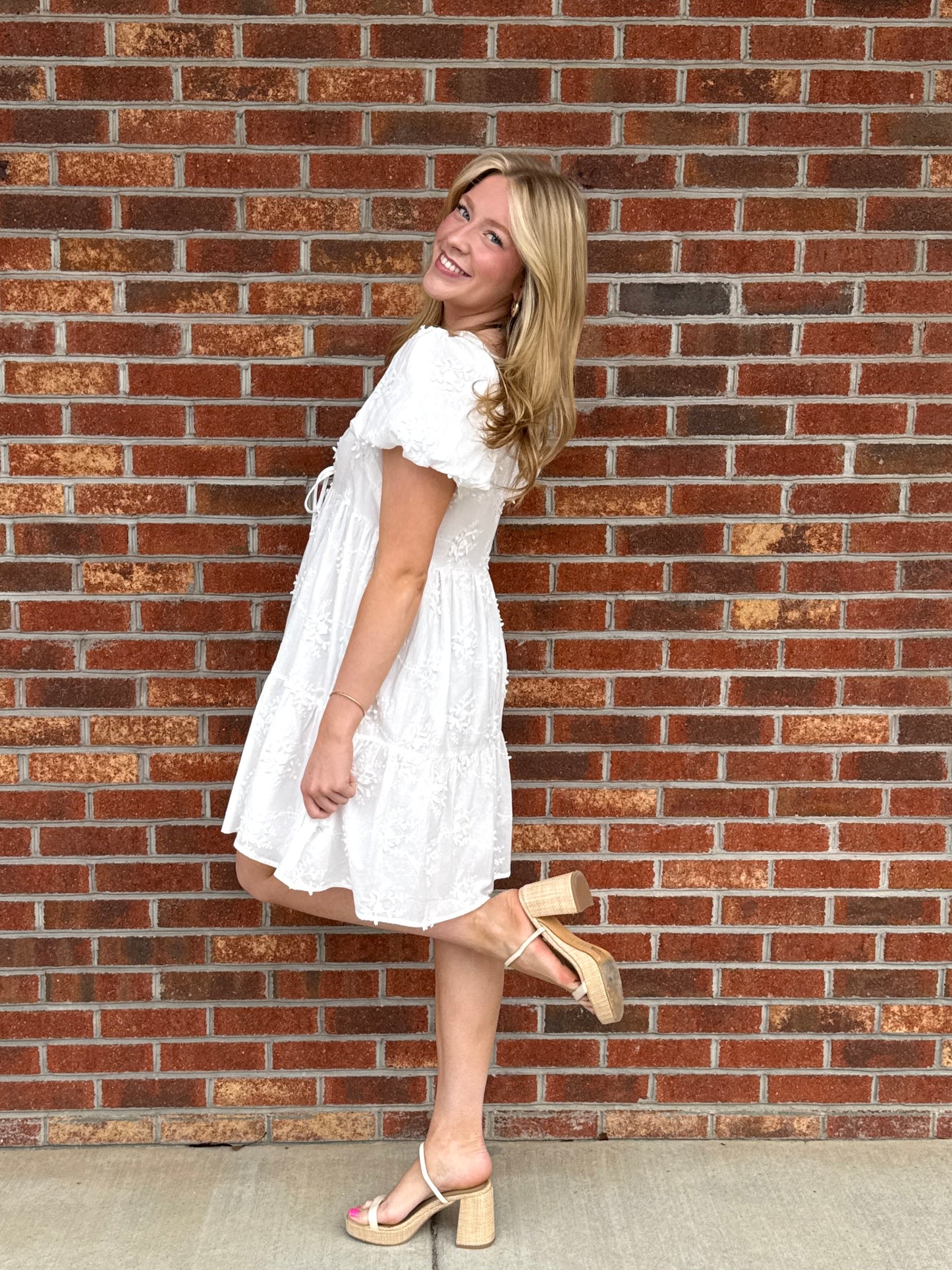 Whispering Bloom Dress - White