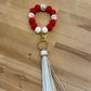 Red Baseball Keychain Bracelet