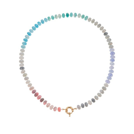 Natural Stone Semi-precious Glass Mixed Necklace- sweet tart