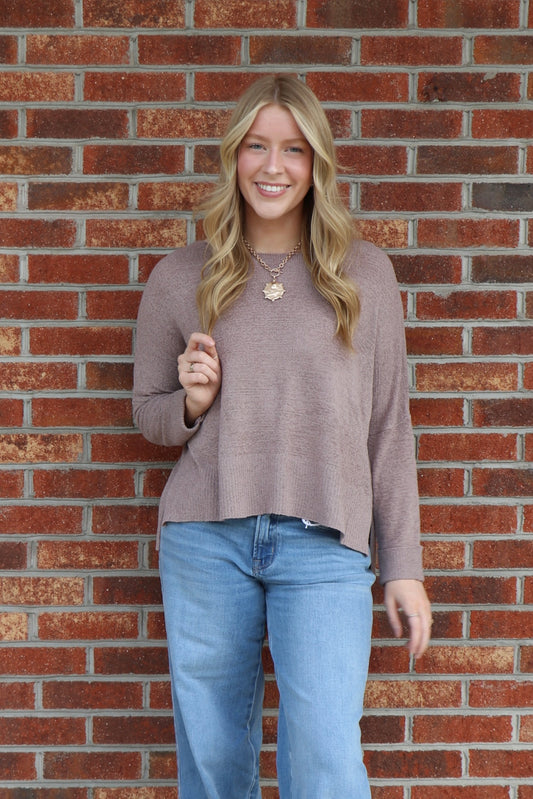 Breezy Boatneck Sweater in Cocoa