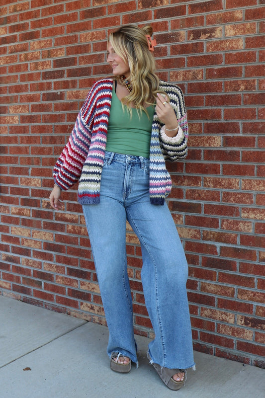 Color Me Cozy Striped Cardigan