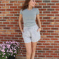 Linen Blend Shorts- Slate