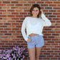 Navy Striped Shorts