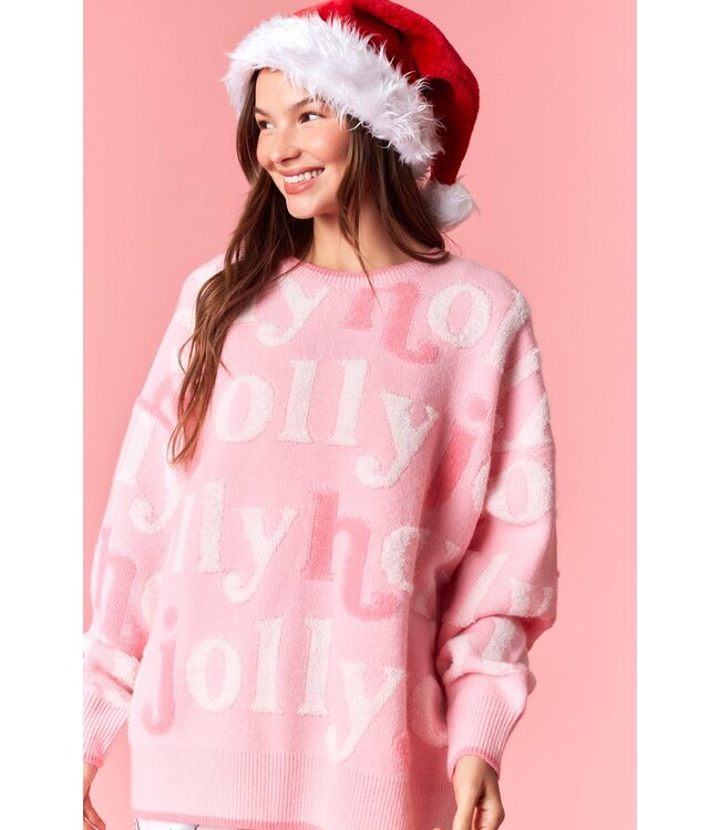 Candy Pink Holly Jolly Sweater