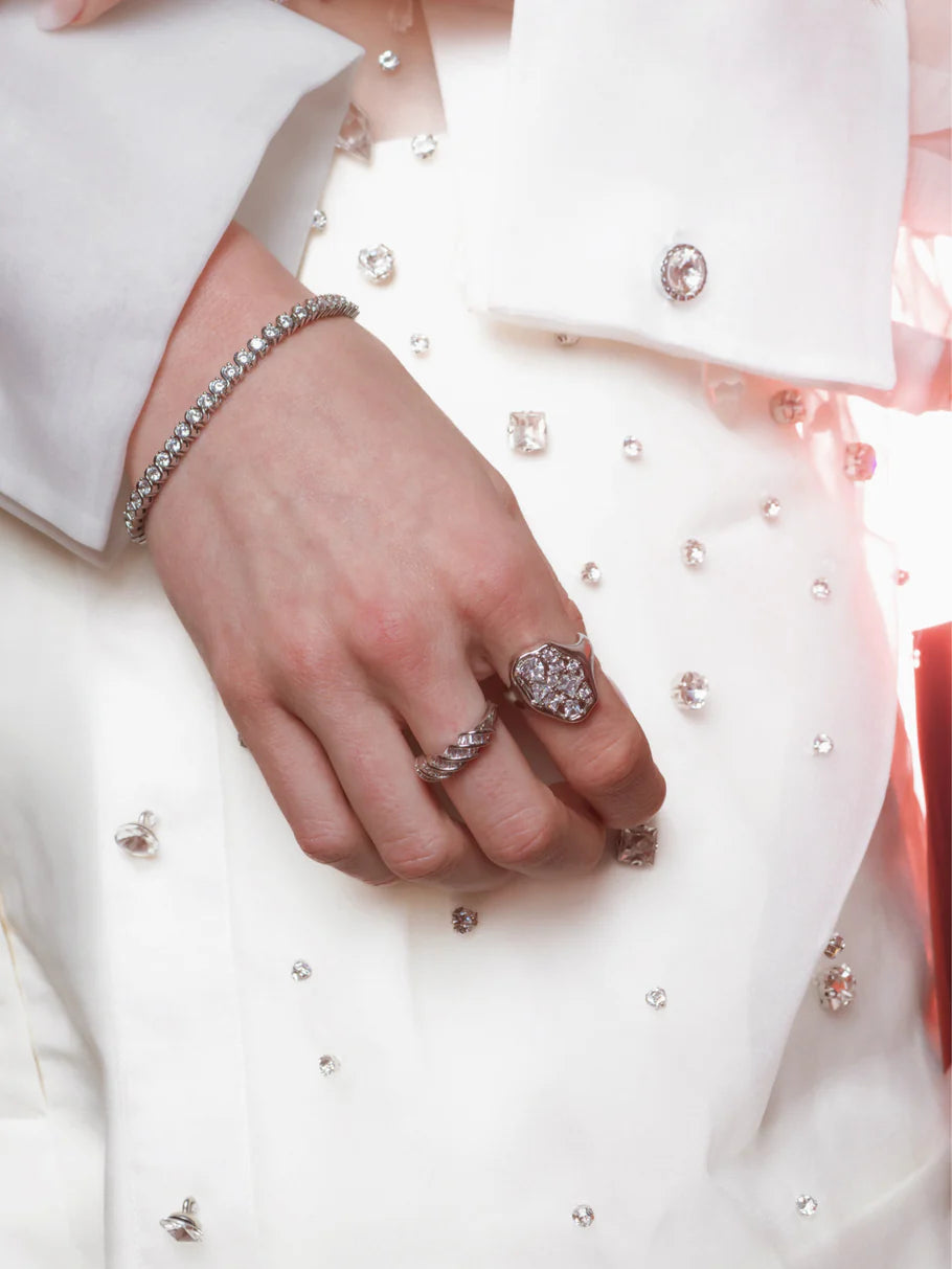 Kinsey Jessie Baguette Ring Silver