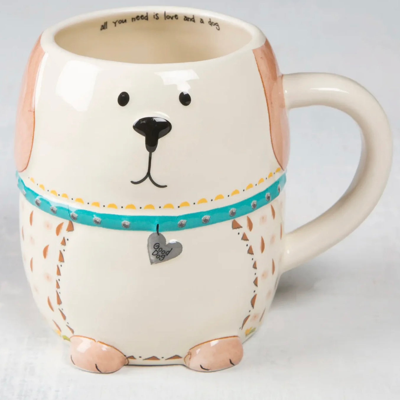 Natural Life Folk Art Coffee Mug - Lucky The Dog