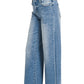 High Rise Cuffed Denim Pants