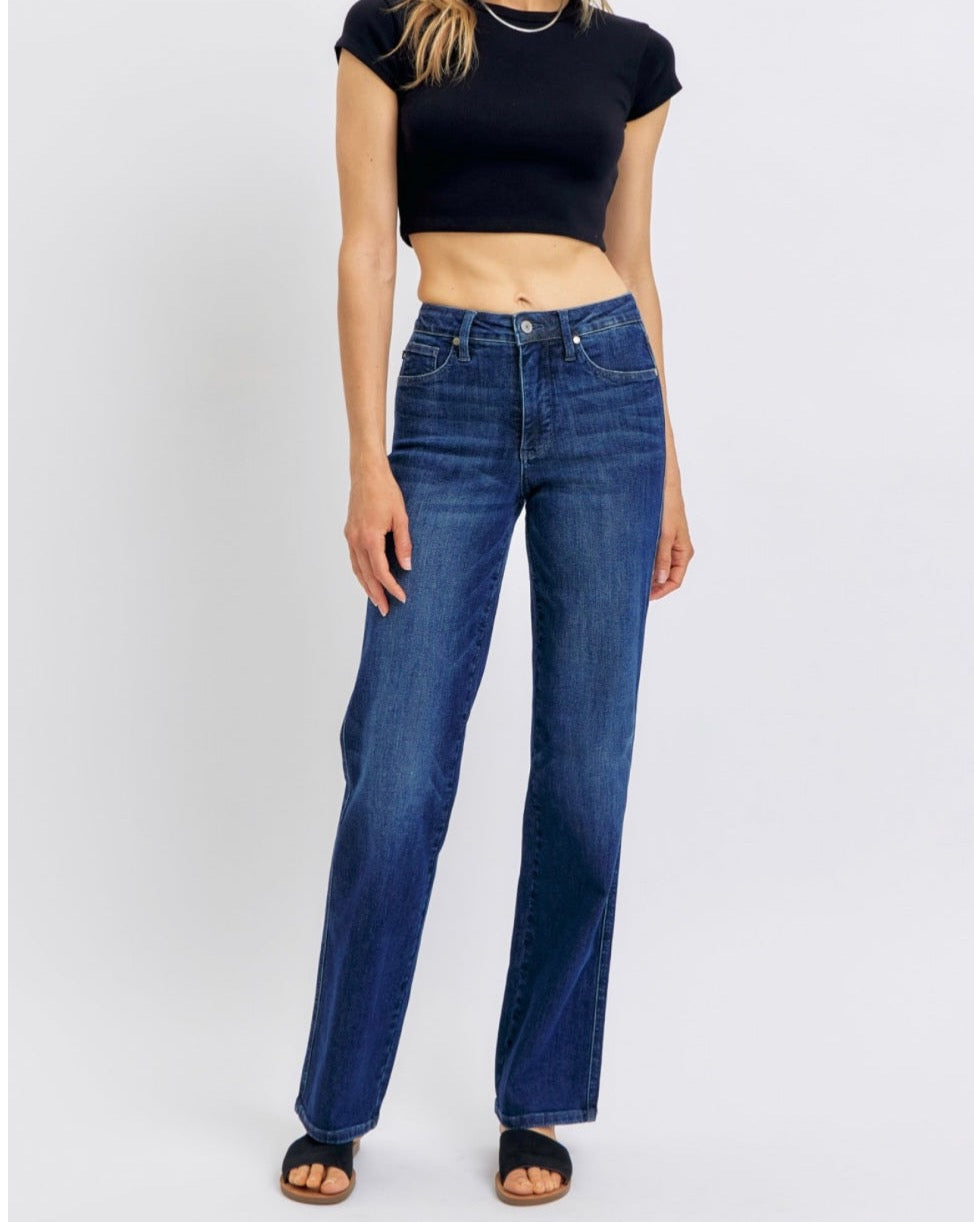 Judy Blue Mid Rise- Tummy Control - Classic Straight Leg Denim Jeans