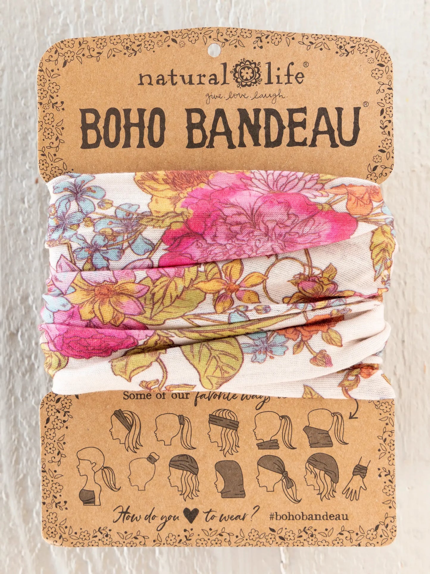 Natural Life Full Boho Bandeau® Headband - English Garden Cream