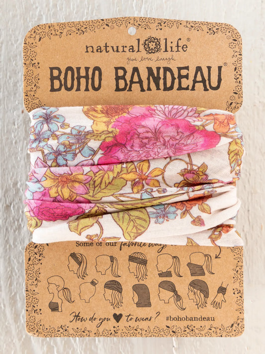 Natural Life Full Boho Bandeau® Headband - English Garden Cream