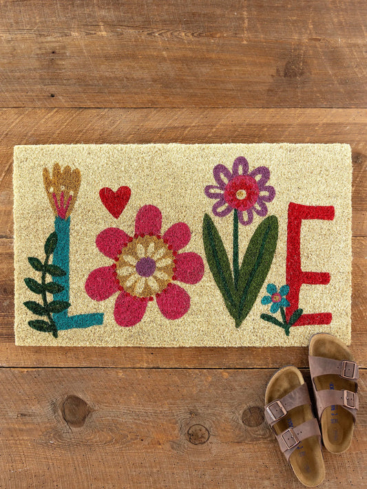 Natural Life Bungalow Doormat - Love