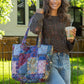 Natural Life Reversible Puffy Tote Bag - Large Blue Patchwork